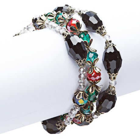Modern Fashion Crystal Rhinestone Vibrant Fun Wrap Stretch Bracelet B465 Multi