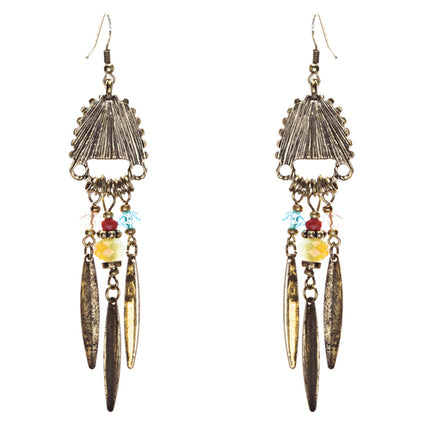 Tribal Fashion Fascinating Long Drop Glass Beads Dangle Earrings E824 Multi - Accessoriesforever