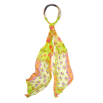 Fashion Scarf Look Headband Chiffon Flower Pink Green