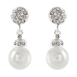 Bridal Wedding Jewelry Crystal Rhinestone Pearl Prom Elegant Earrings E1183 SV