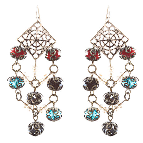 Bold Fashion Extraordinary Beaded Charms Design Dangle Earrings E853 Multi