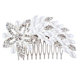 Bridal Wedding Jewelry Crystal Pearl Dazzle Floral Decorative Hair Comb H183 SV