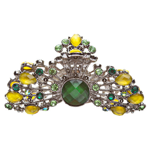 Austrian Crystal Hair Claw Clip Yellow Green