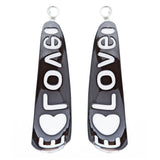 Woman Fashion Lucite Hoop Earrings Love Heart Black