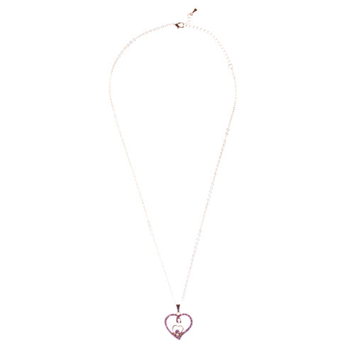 Valentines Jewelry Crystal Rhinestone Gorgeous Hearts Necklace N91 Pink - Accessoriesforever