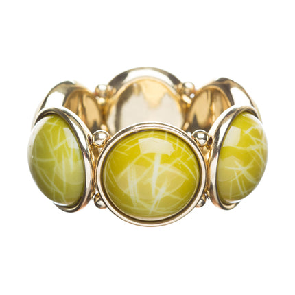 Classic Stylish Beautiful Round Stretch Fashion Bracelet Gold Green