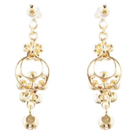 Bridal Wedding Jewelry Prom Beautiful Dressy Dangle Fashion Earrings E971 Gold