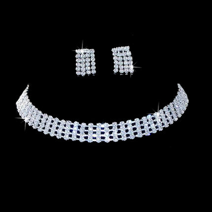 Bridal Jewelry Set Austrian Crystal Rhinestone Choker 5