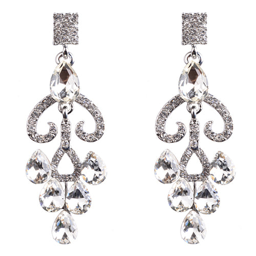 Bridal Wedding Jewelry Prom Crystal Rhinestone Gorgeous Dangle Earrings E1184 SV