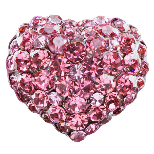 Beautiful Fashion Heart Shape Crystal Stretch Ring Pink