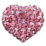 Beautiful Fashion Heart Shape Crystal Stretch Ring Pink