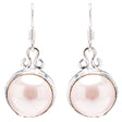 925 Sterling Silver Natural Gemstones Pearl Dangle Earrings FJSVE2116