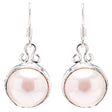 925 Sterling Silver Natural Gemstones Pearl Dangle Earrings FJSVE2116