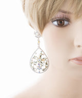 Bridal Wedding Jewelry Crystal Rhinestone Glamorous Teardrop Dangle Earrings