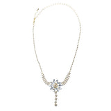 Bridal Wedding Jewelry Prom Rhinestone Pretty Floral Necklace Set J656 Gold
