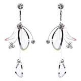 Bridal Wedding Jewelry Crystal Rhinestone Glittering Flower Necklace J573 Silver