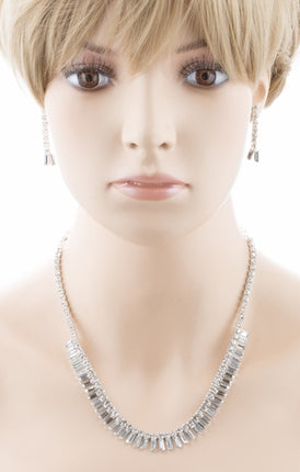 Bridal Wedding Jewelry Set Crystal Rhinestone Chic Trendy Sparkling Necklace - Accessoriesforever
