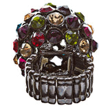 Modern Fashion Crystal Pave Dome Round Stretch Multi-colored Ring R78 MT